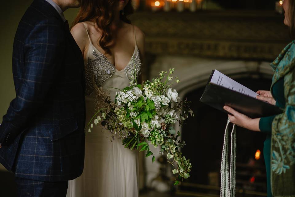 White cascade bouquet