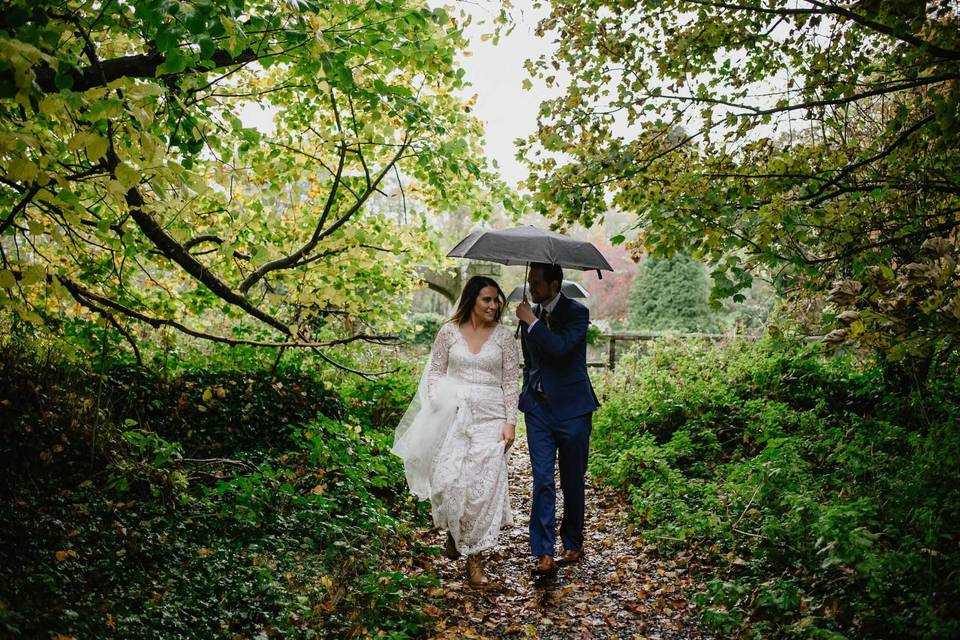 Couple in the rain