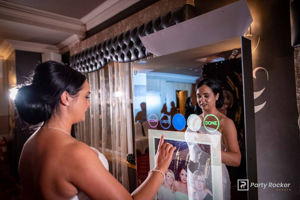 Beautiful Bride using Mirror