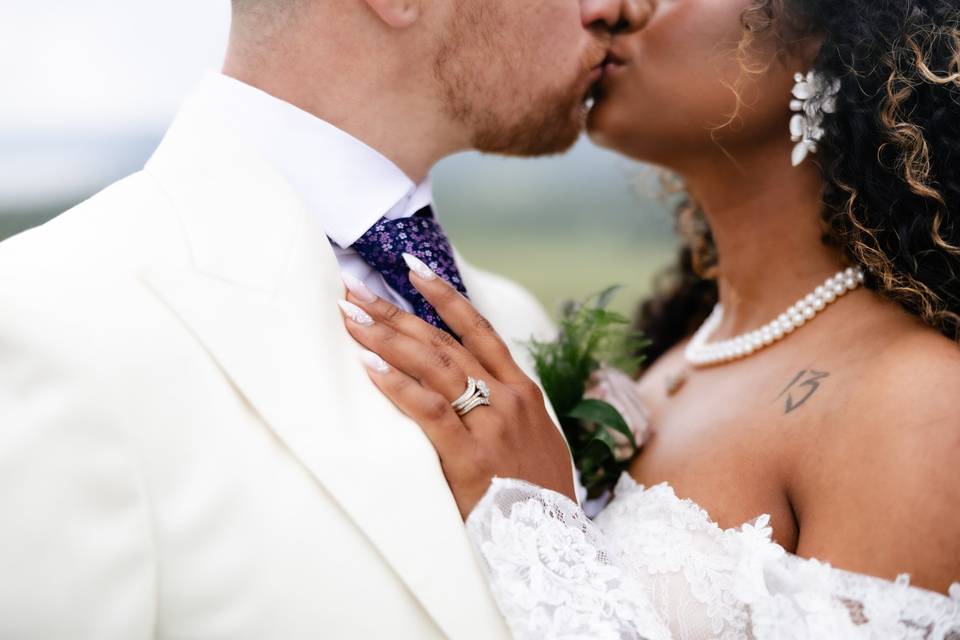 Romantic bride and groom photo