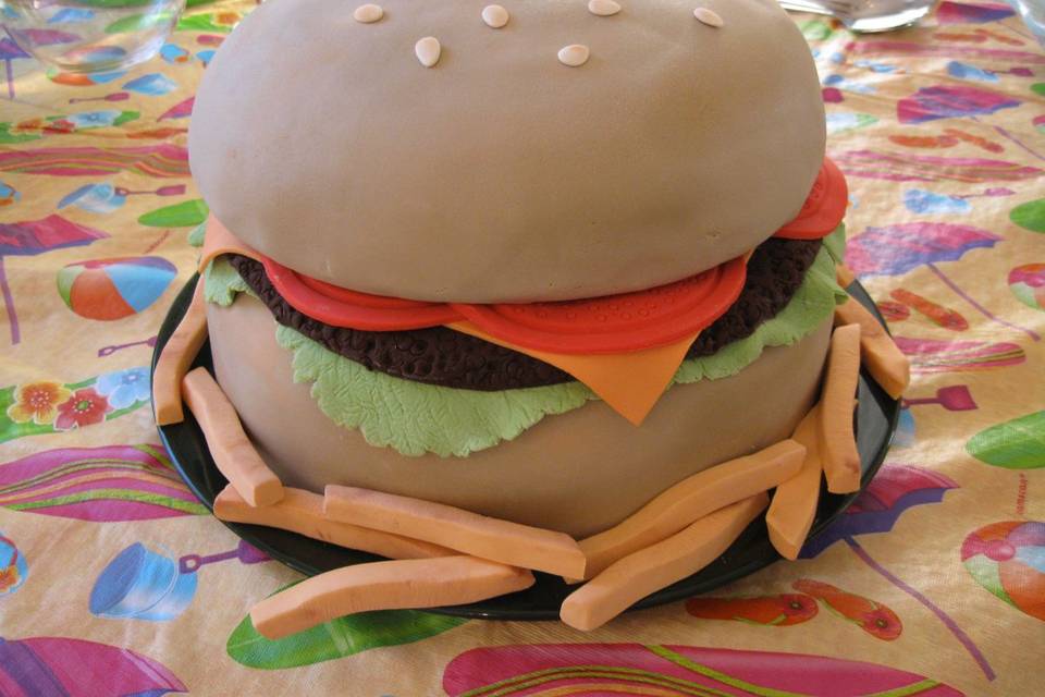 Cheeseburger in Paradise groom's cake