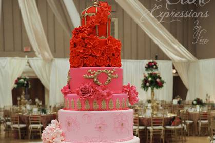 Ombre wedding cake with 