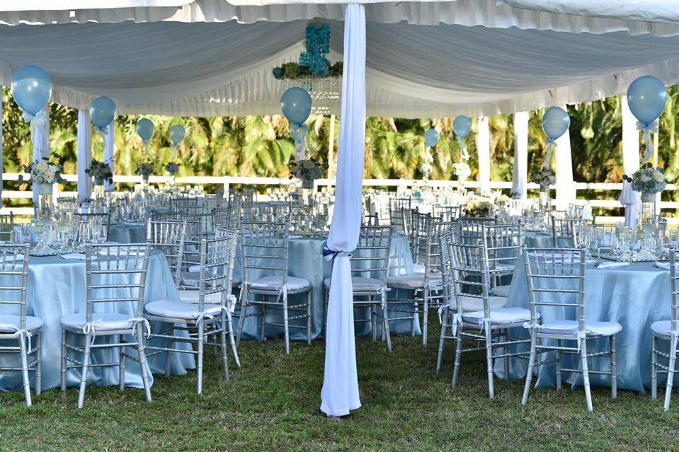 Tent covering for outdoor celebration