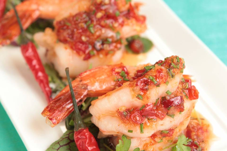 Spicy poptail shrimp