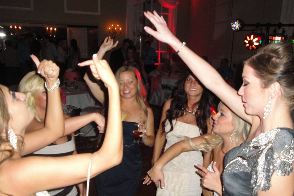 Bride with her bridesmaids