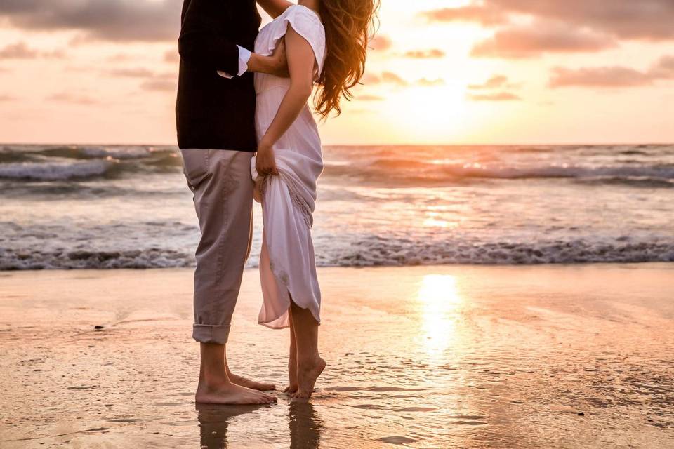 Sunset engagement at Scripps