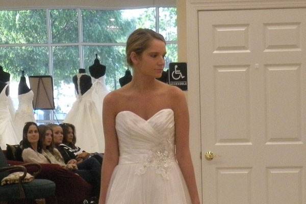 Bridal gowns on display