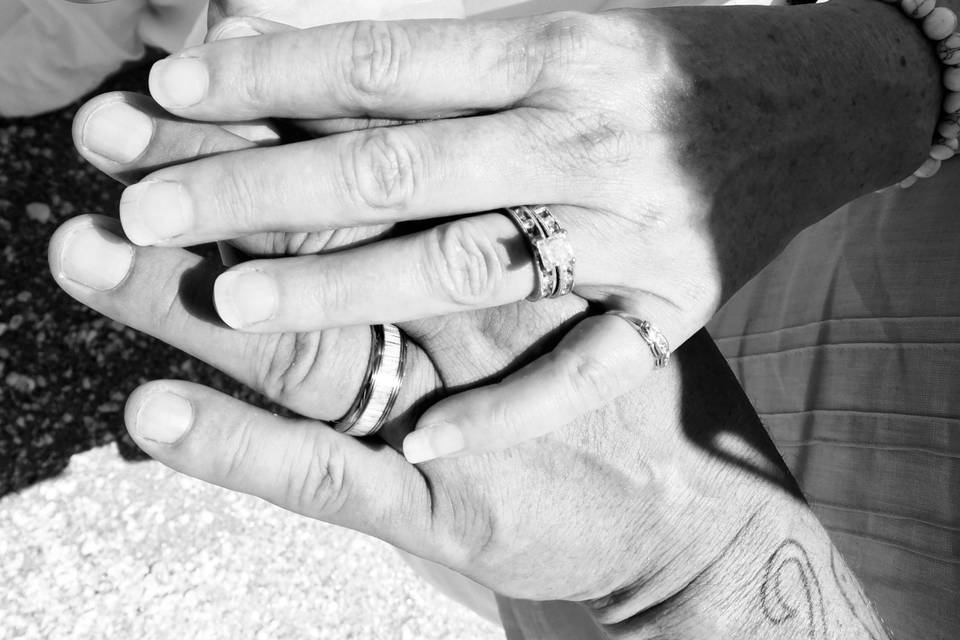 Beautiful rings and a happy couple