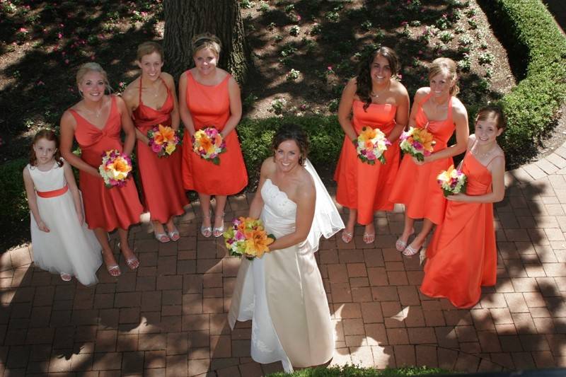 Elgin Country Club bridesmaids with the bride