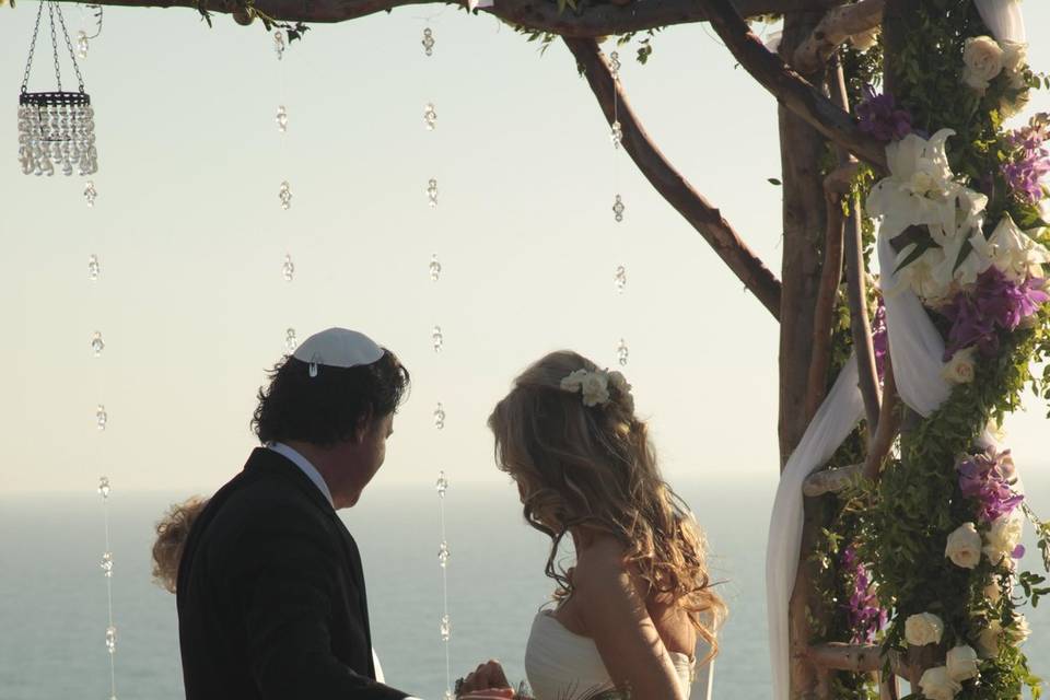 Ceremony overlooking the ocean