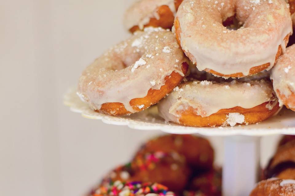 Cynthia Viola Photography, donut cake, wedding donuts,