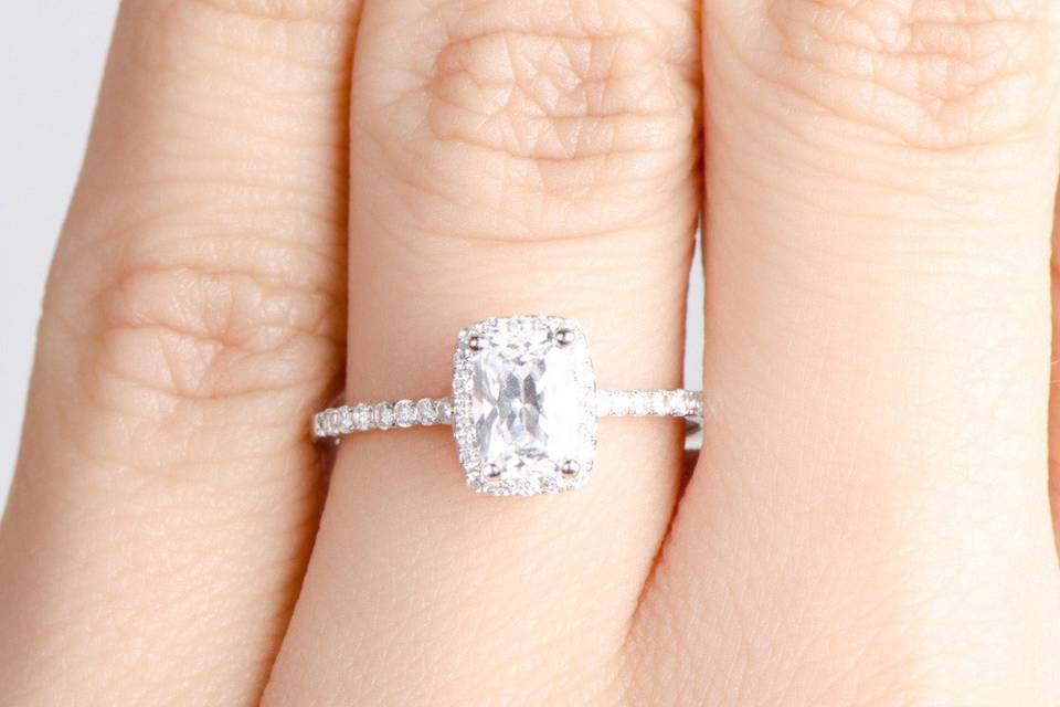 Radiant Dainty Engagement Ring