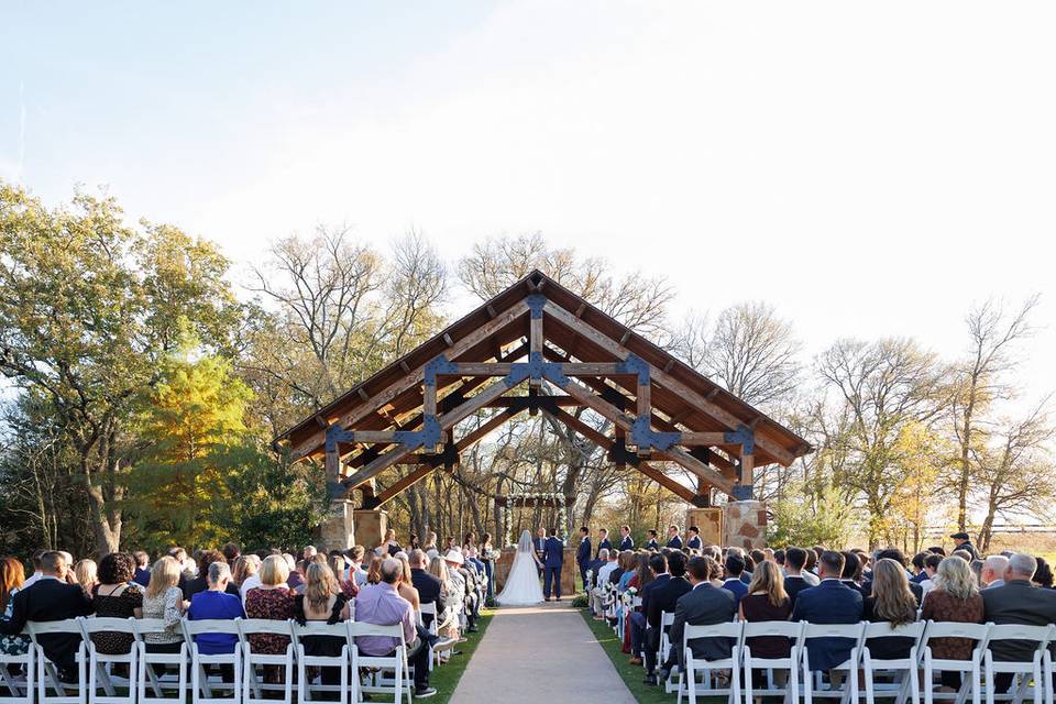 Outdoor wedding ceremony setup