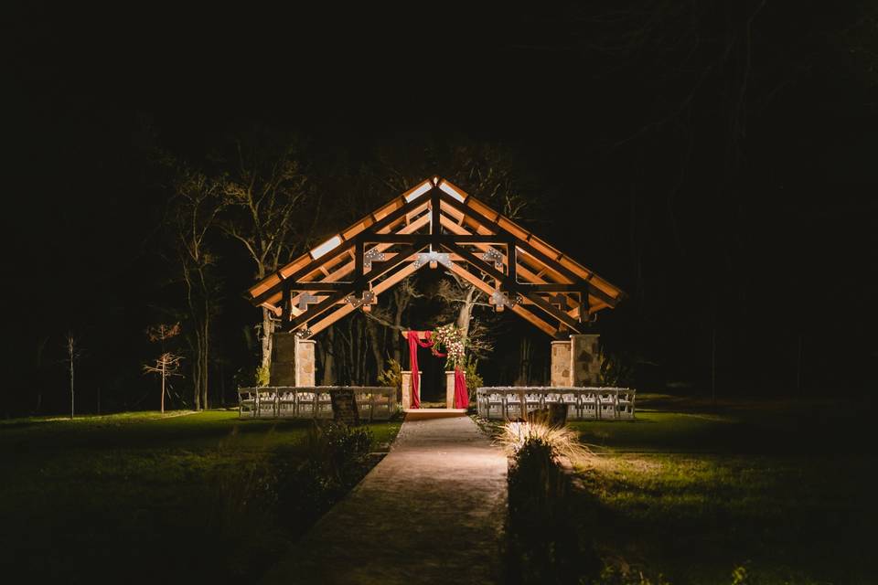 Ceremony site at night