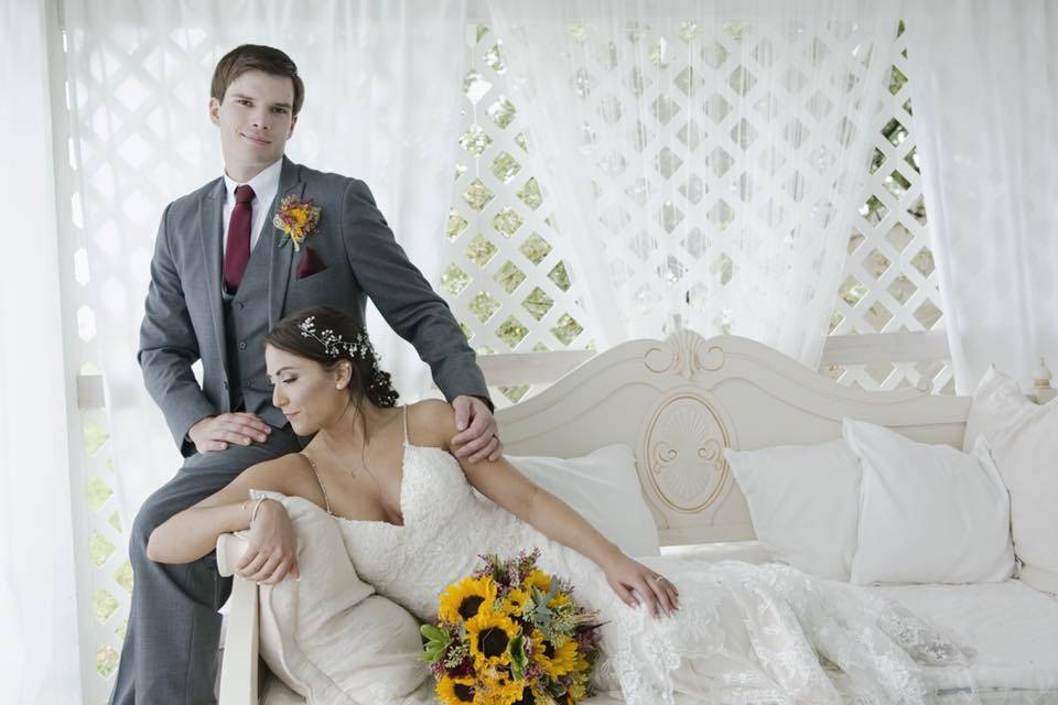 Couple in bridal suite