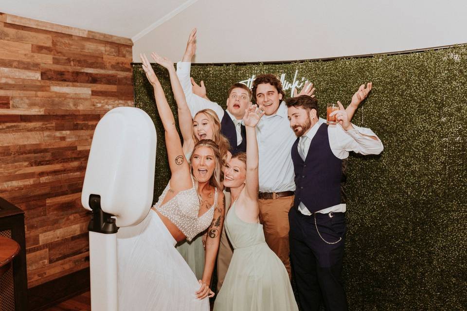 Photo booth with backdrop