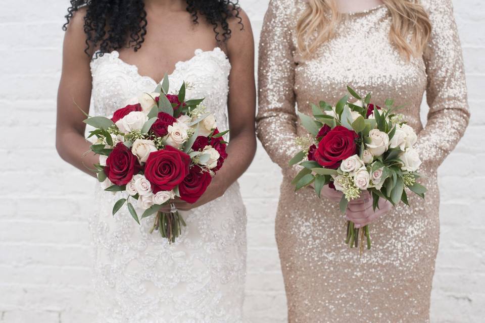 Red and white roses