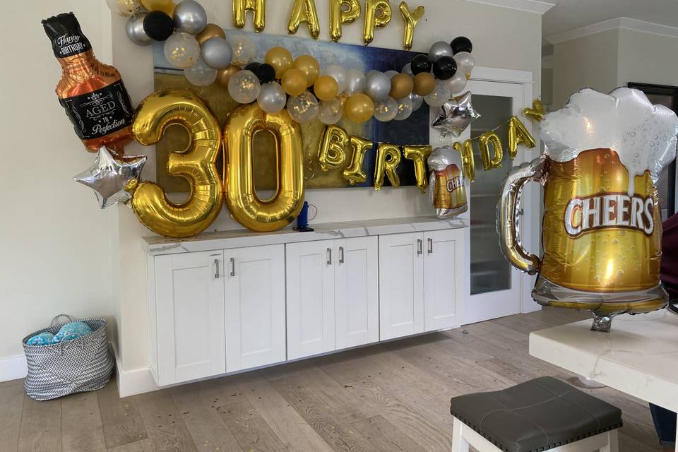 Birthday balloon decor