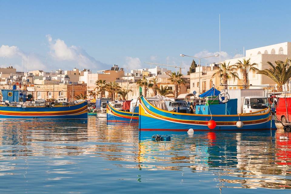 Gleaming fishing village, Malta