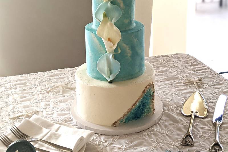 Marble, Geode wedding cake