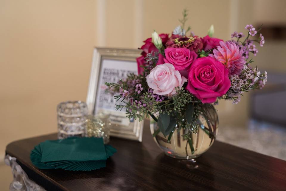 Pink bouquet on a table