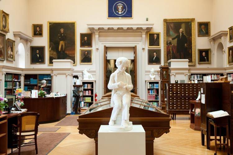 Statue in the library