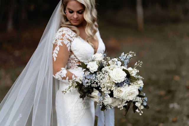 Stunning White and Blue Bouque