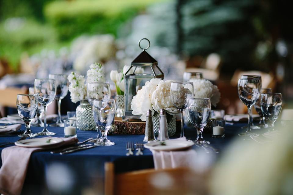 Outdoor covered Pavilion set for for DinnerAndy Duback Photography