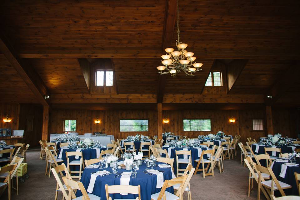 Outdoor covered Pavilion set for for DinnerAndy Duback Photography