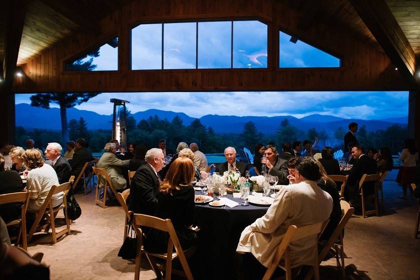 Dinner in the outdoor covered Pavilion, Andy Duback Photography