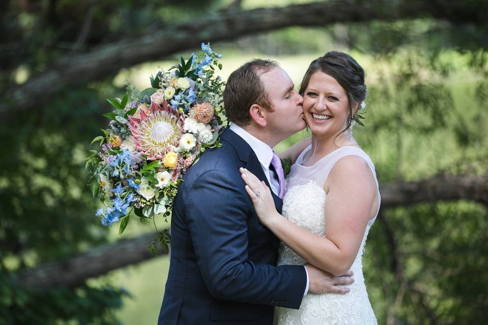 Small intimate wedding couple