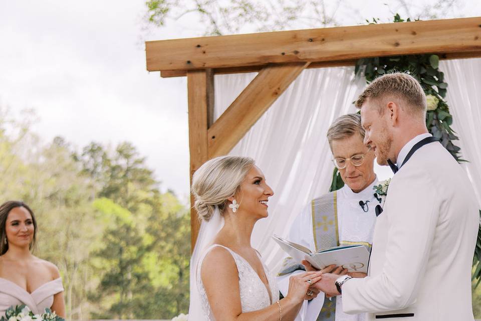 Outdoor wedding ceremony