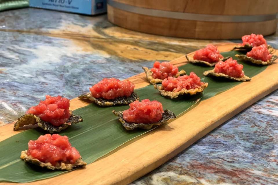 Spicy Tuna on crispy seaweed