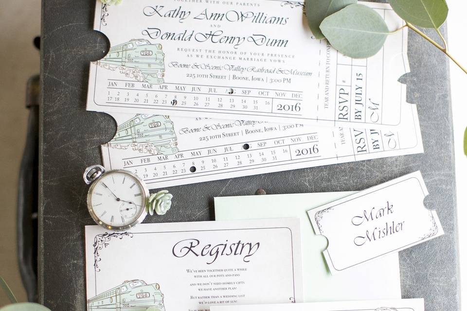 Train Ticket Wedding Invite