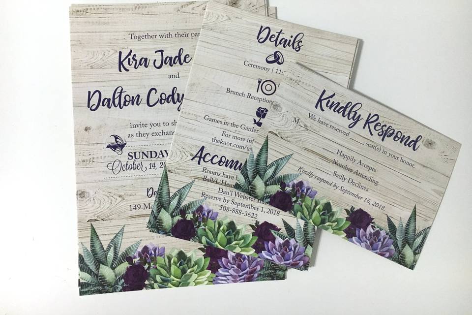 Succulent & Floral Invitation