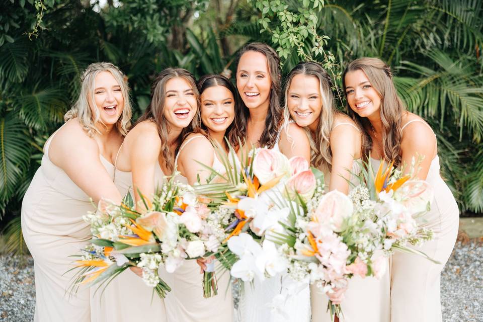 Tropical Bridesmaids Bouquets