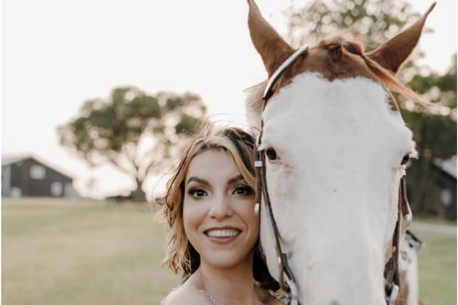 Bride with horse