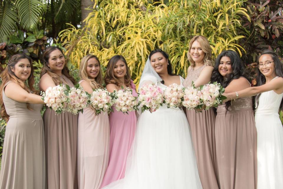 Bride and bridesmaids' bouquets