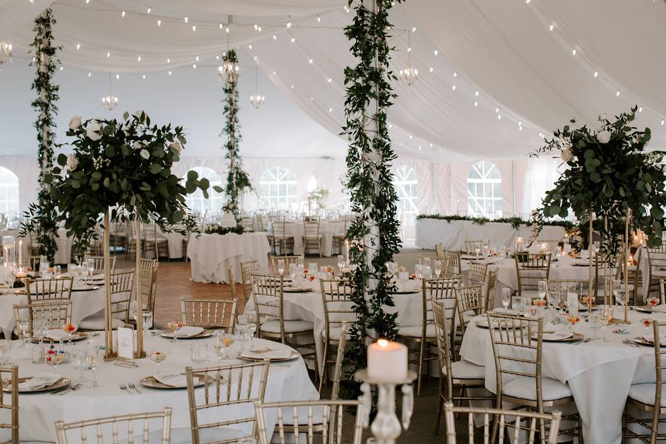Tent Draping & Faux Greenery