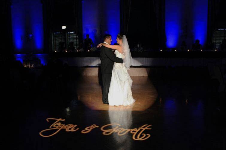 Bride and groom sharing a dance