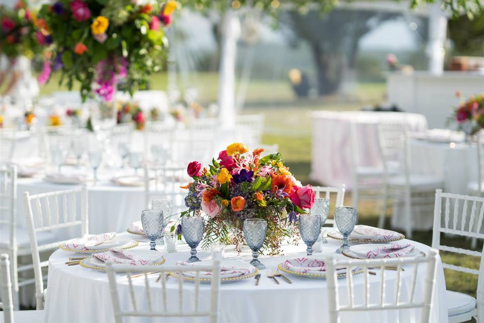 Low Colorful Reception Table