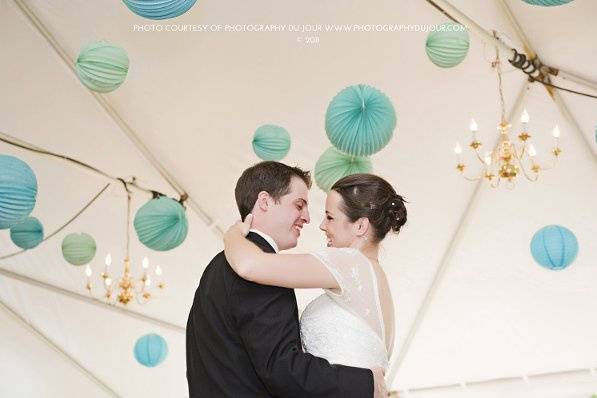 Newlyweds dancing