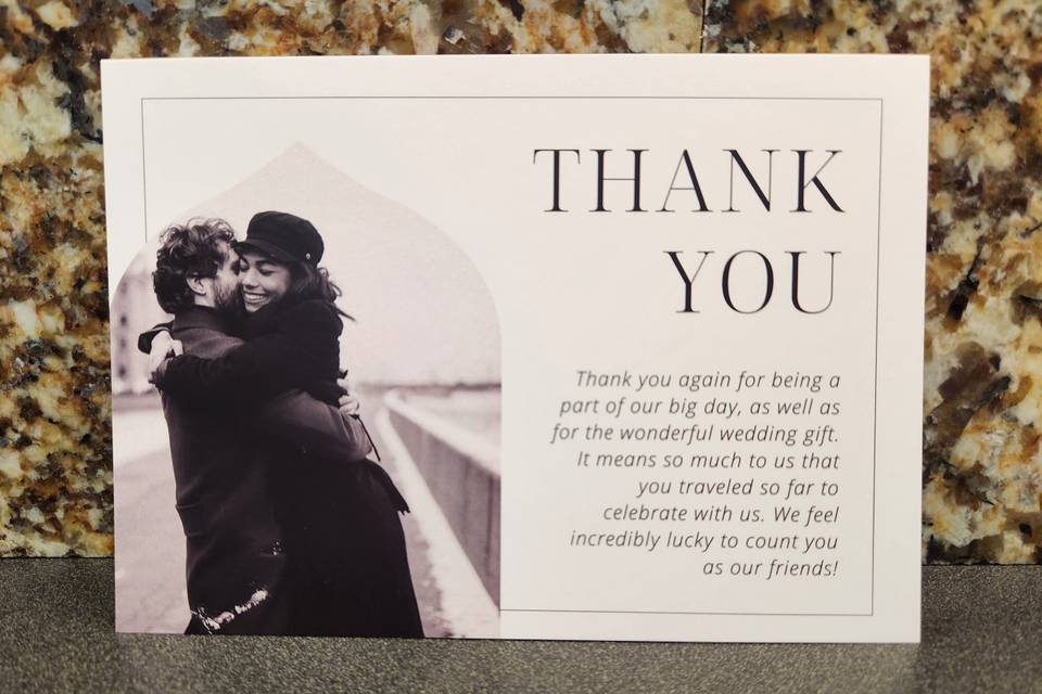Post wedding Thank you card