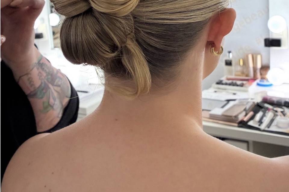 Bridal Sleek/Textured Low Bun