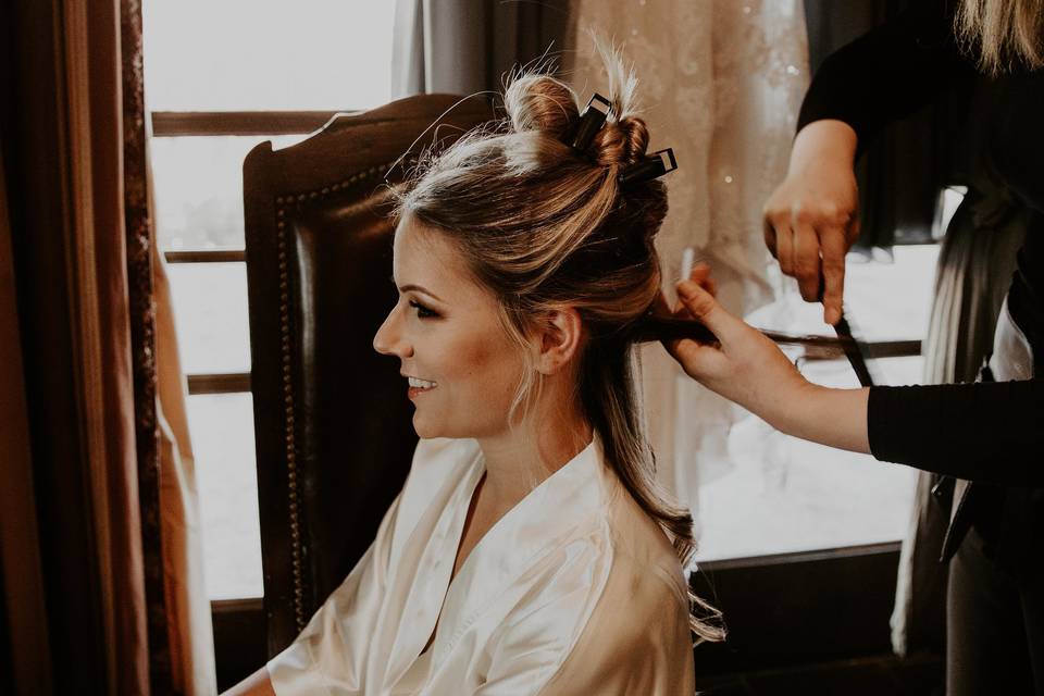 Bridal Hairstyle in the making