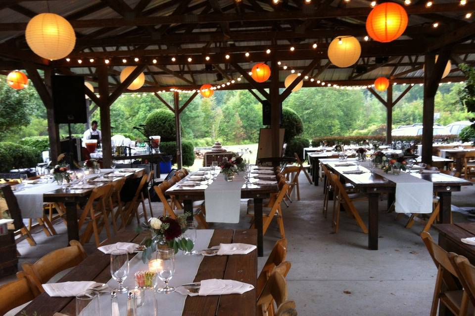 Rustic wedding reception venue