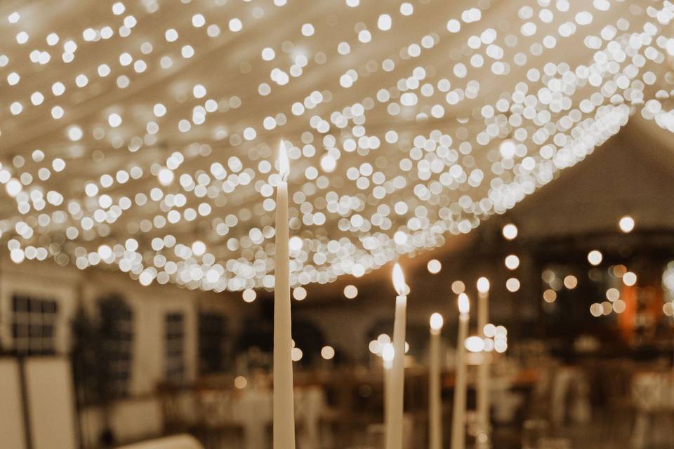 Tables and twinkling lights