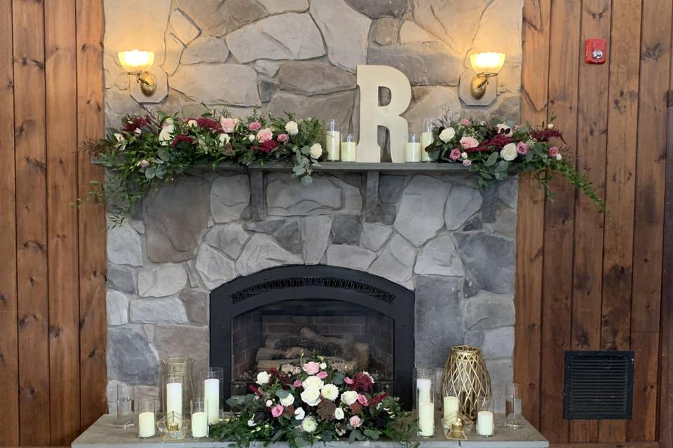 Romantic fireplace decor