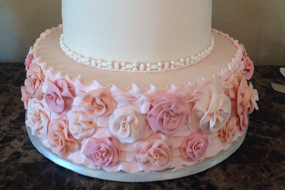 Three tier floral cake