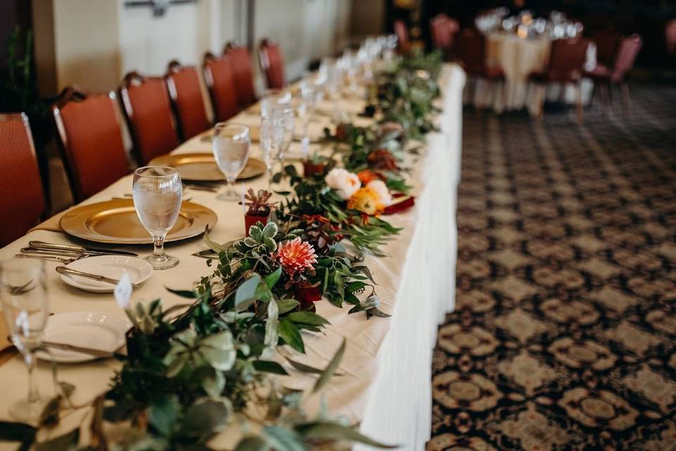 Indoor table setup